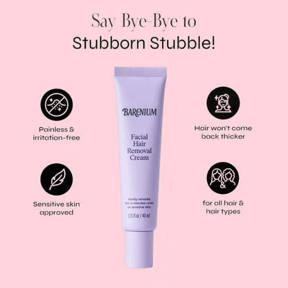 Barenium™ Combo Facial Hair Removal Cream with Post-Waxing Serum